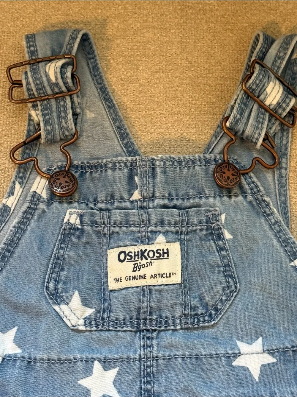 OshKosh B'gosh Blue Denim Star Print Overall Skirt